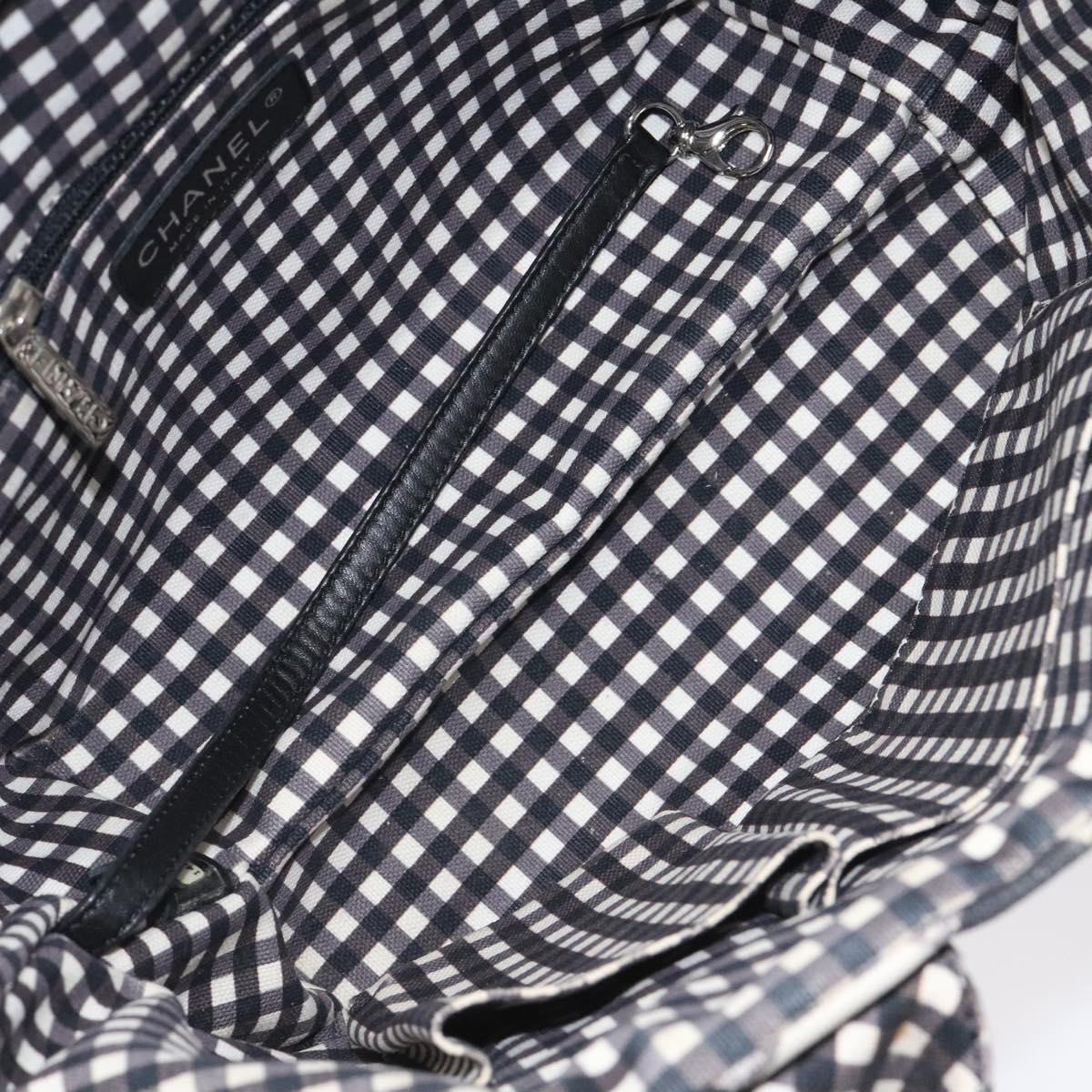 Chanel Chanel Top Handle Satchel Gingham Print Canvas Small Zwart