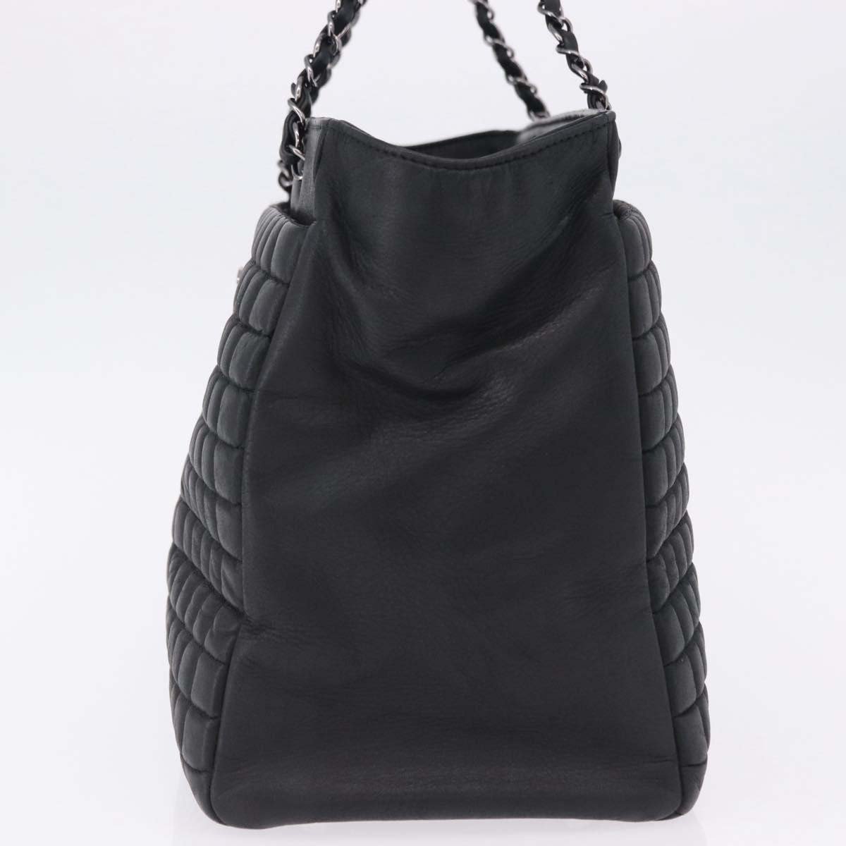 Chanel CC Lock Bubble Tote Quilted Iridescent Calfskin Large Zwart