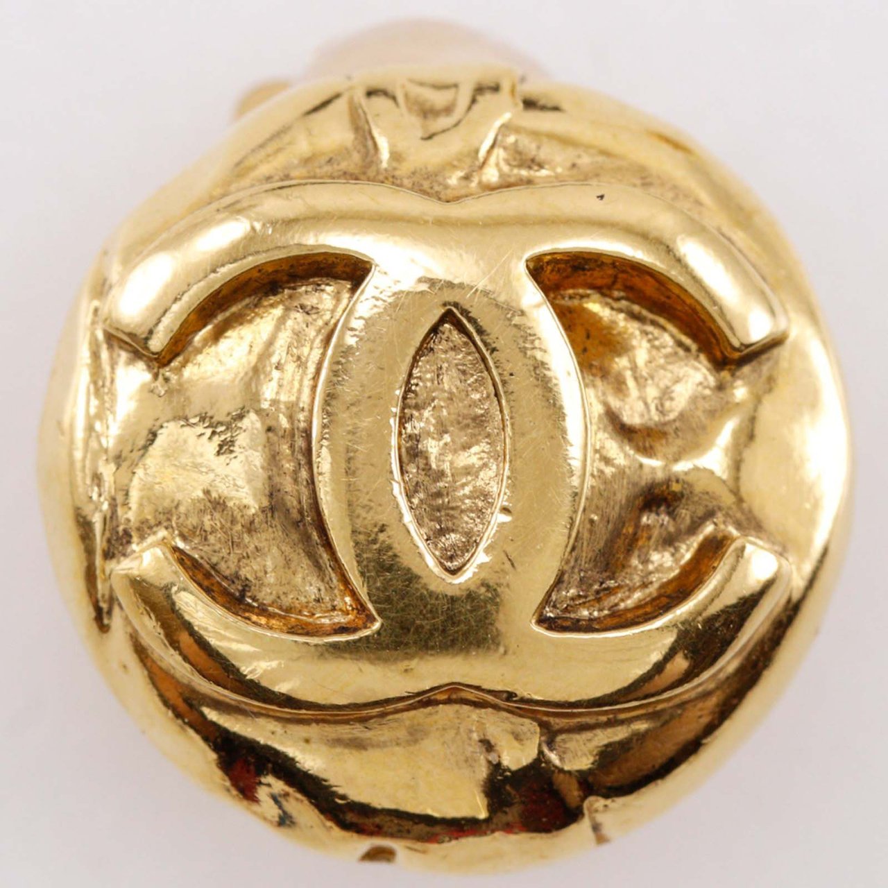 Chanel Vintage CC Clip-On Metal Goud