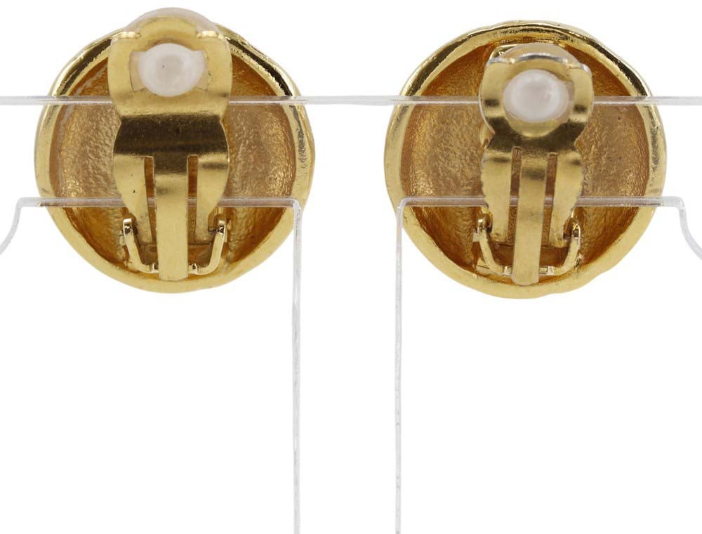Chanel Vintage CC Clip-On Metal Goud