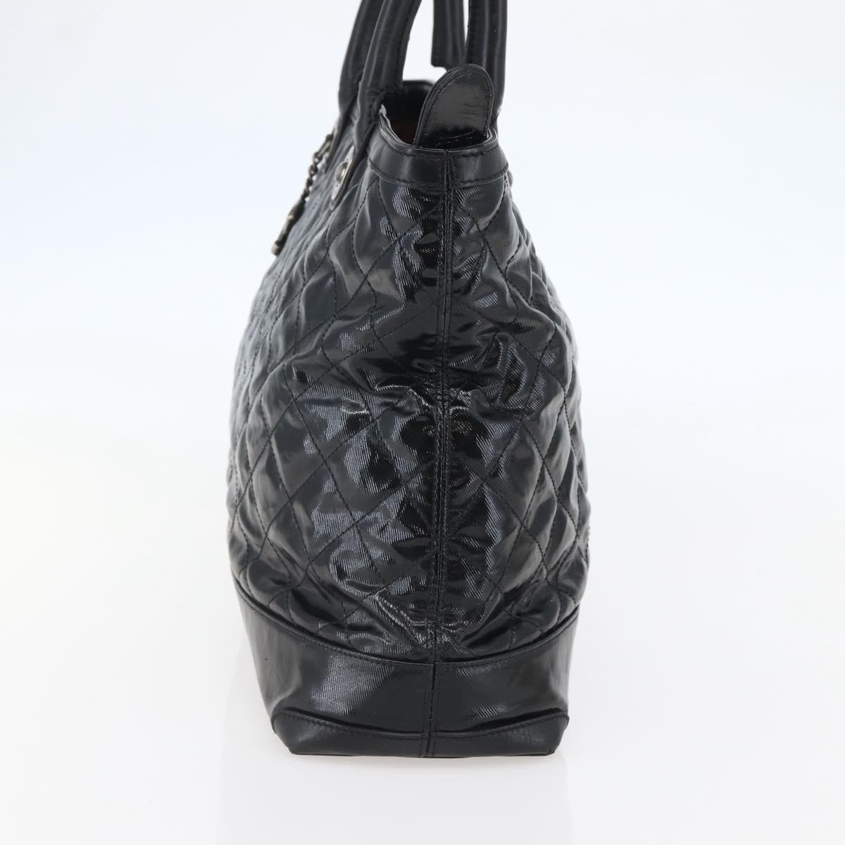 Chanel Chanel CC Charm Zip Tote Quilted Coated Canvas Medium Zwart