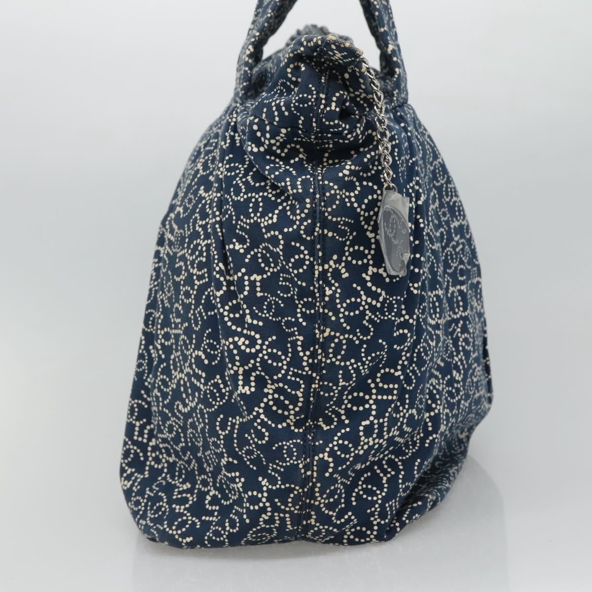 Chanel Chanel Vintage Bowler Bag Printed Canvas Large Navy