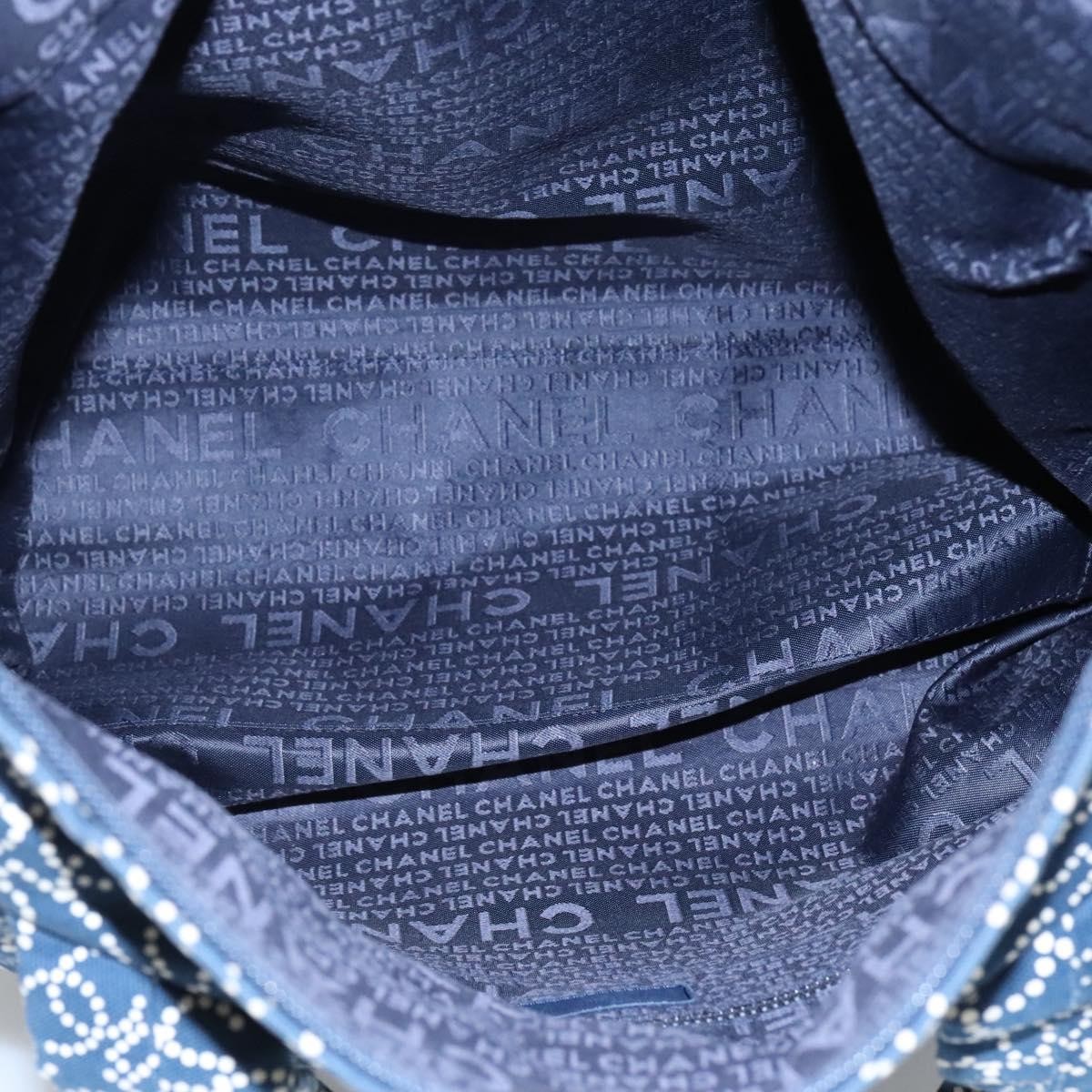 Chanel Chanel Vintage Bowler Bag Printed Canvas Large Navy