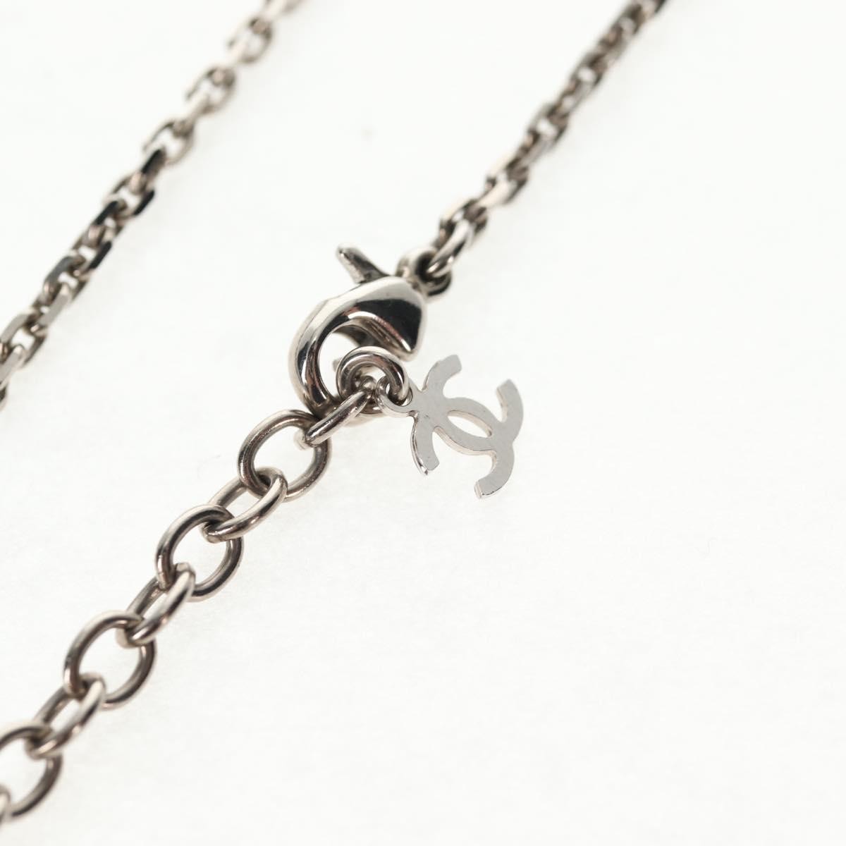 Chanel Chanel Vintage CC Pendant Long Necklace Metal Zilver