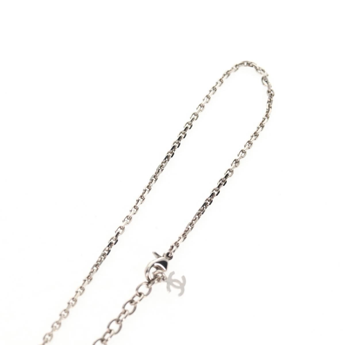Chanel Chanel Vintage CC Pendant Long Necklace Metal Zilver
