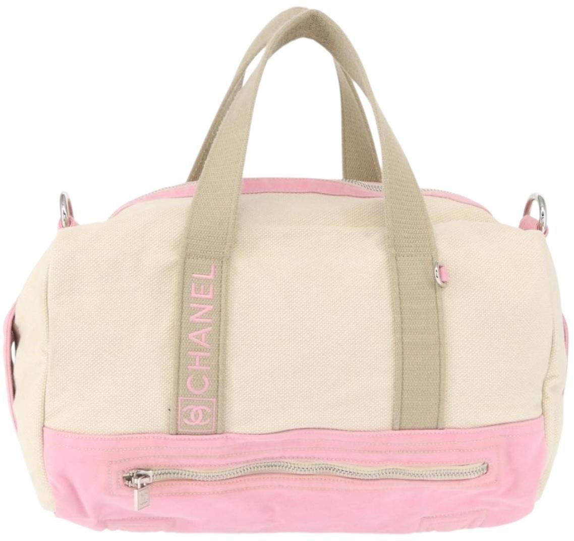 Chanel Chanel Sport Line Boston Ba Canvas Roze