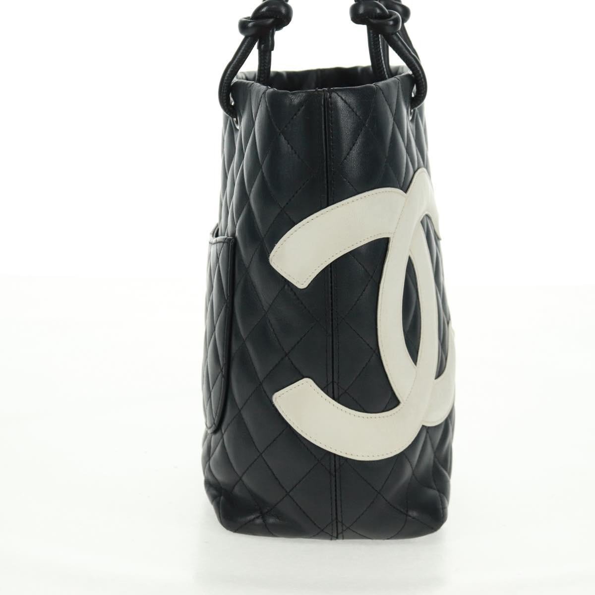 Chanel Cambon Tote Quilted Leather Petite Zwart