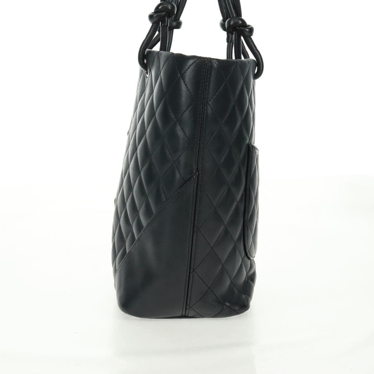 Chanel Cambon Tote Quilted Leather Petite Zwart