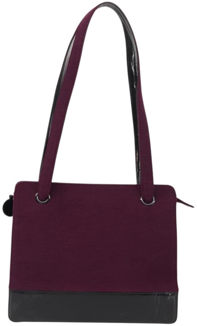 Chanel Chanel Vintage Logo Tote Cotton Paars