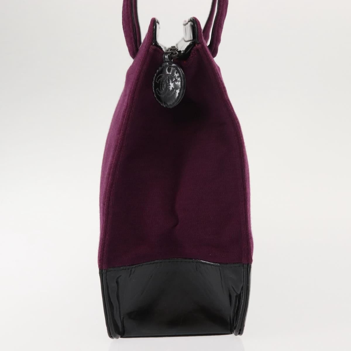 Chanel Chanel Vintage Logo Tote Cotton Paars