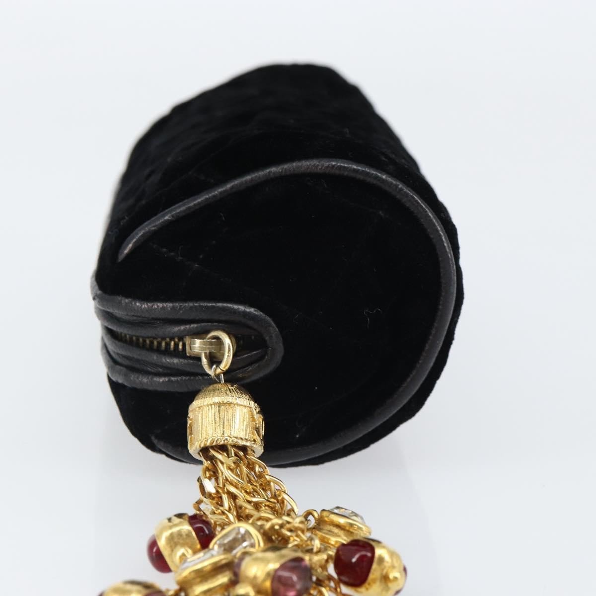 Chanel Chanel Vintage gripoix Clutch Velvet Zwart