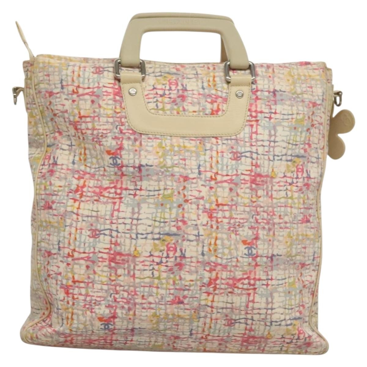 Chanel Chanel Vintage CC clover tote Canvas Roze