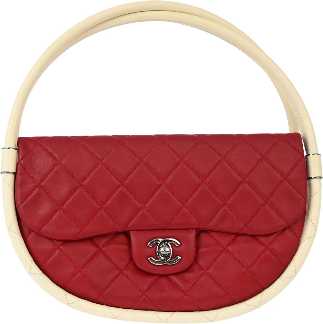 Chanel Hula Hoop Bag Quilted Lambskin Medium Rood