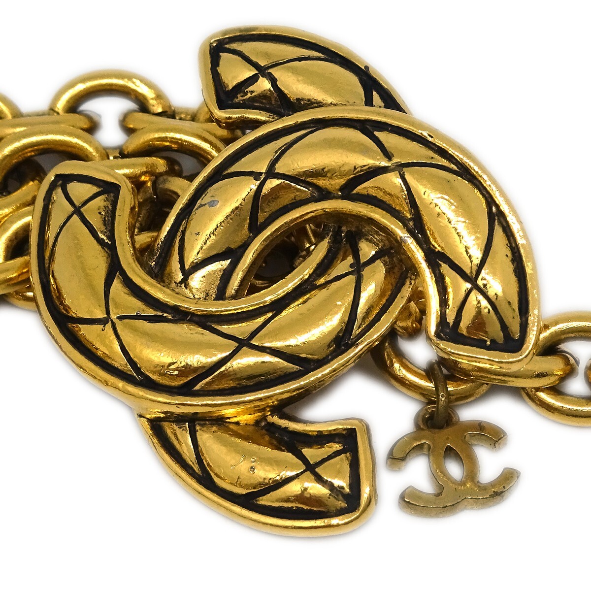 Chanel Chanel Quilted CC Multi Chain Belt Metal Goud