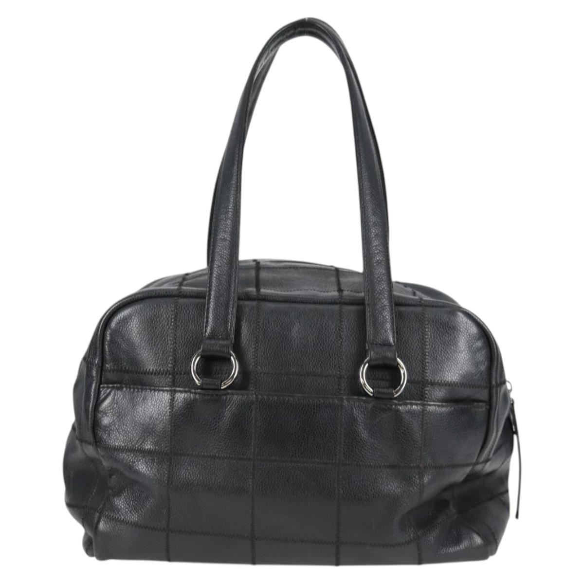 Chanel Chanel Square Stitch Shoulder Bag Quilted Caviar Small Zwart