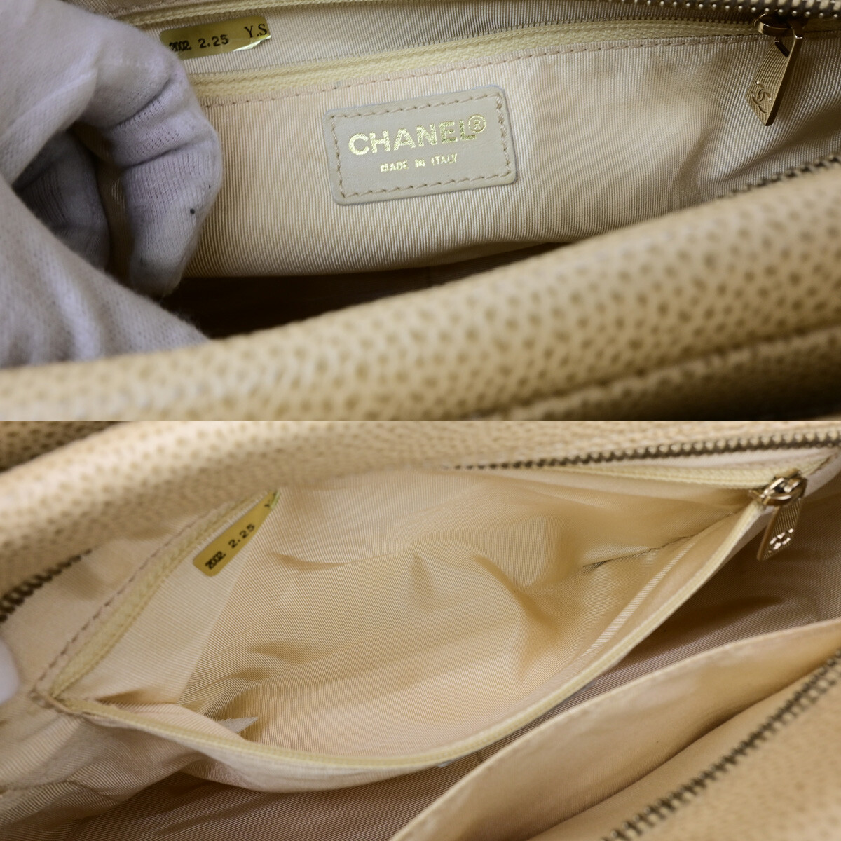 Chanel Chanel Petite Timeless Tote Stitched Calfskin Beige
