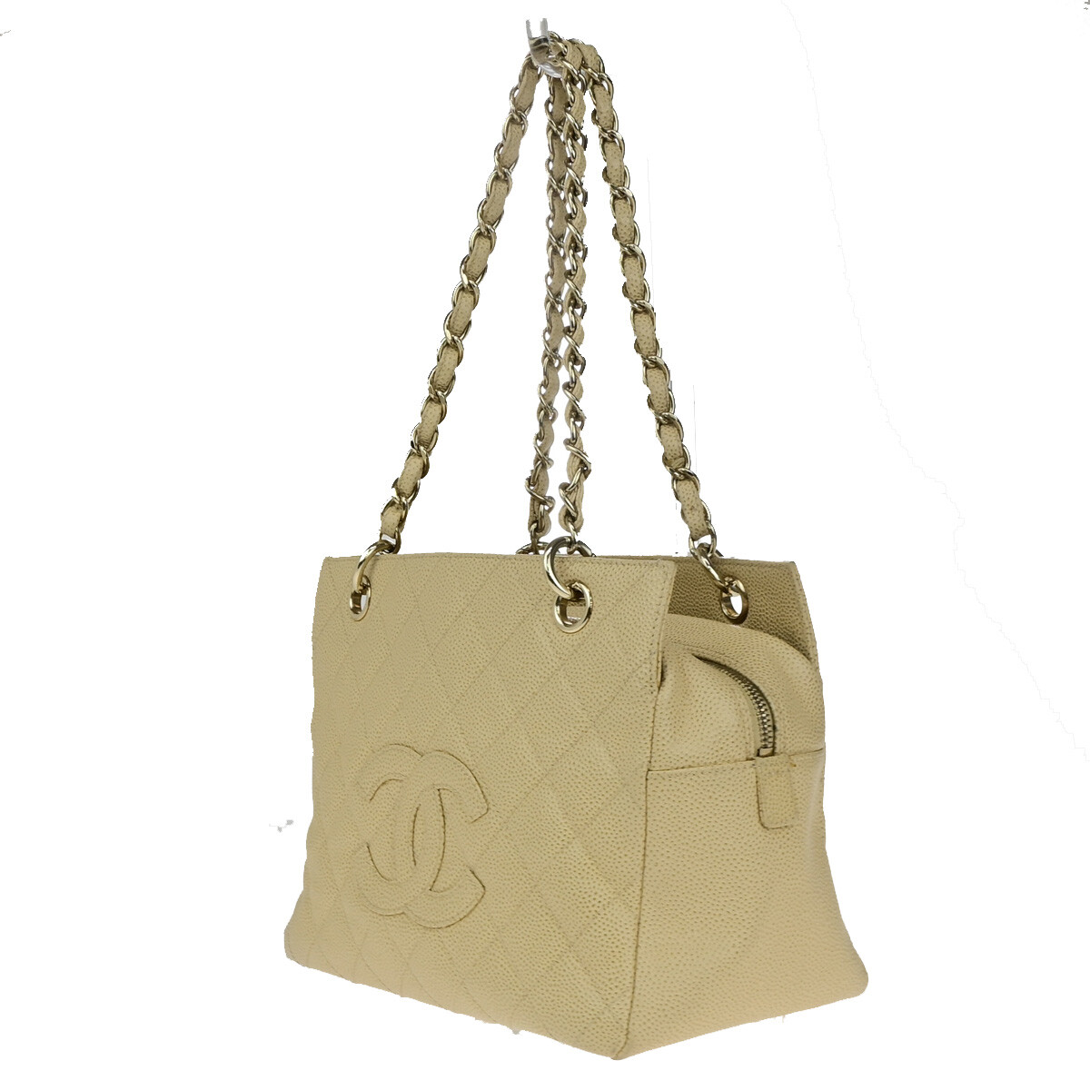 Chanel Chanel Petite Timeless Tote Stitched Calfskin Beige