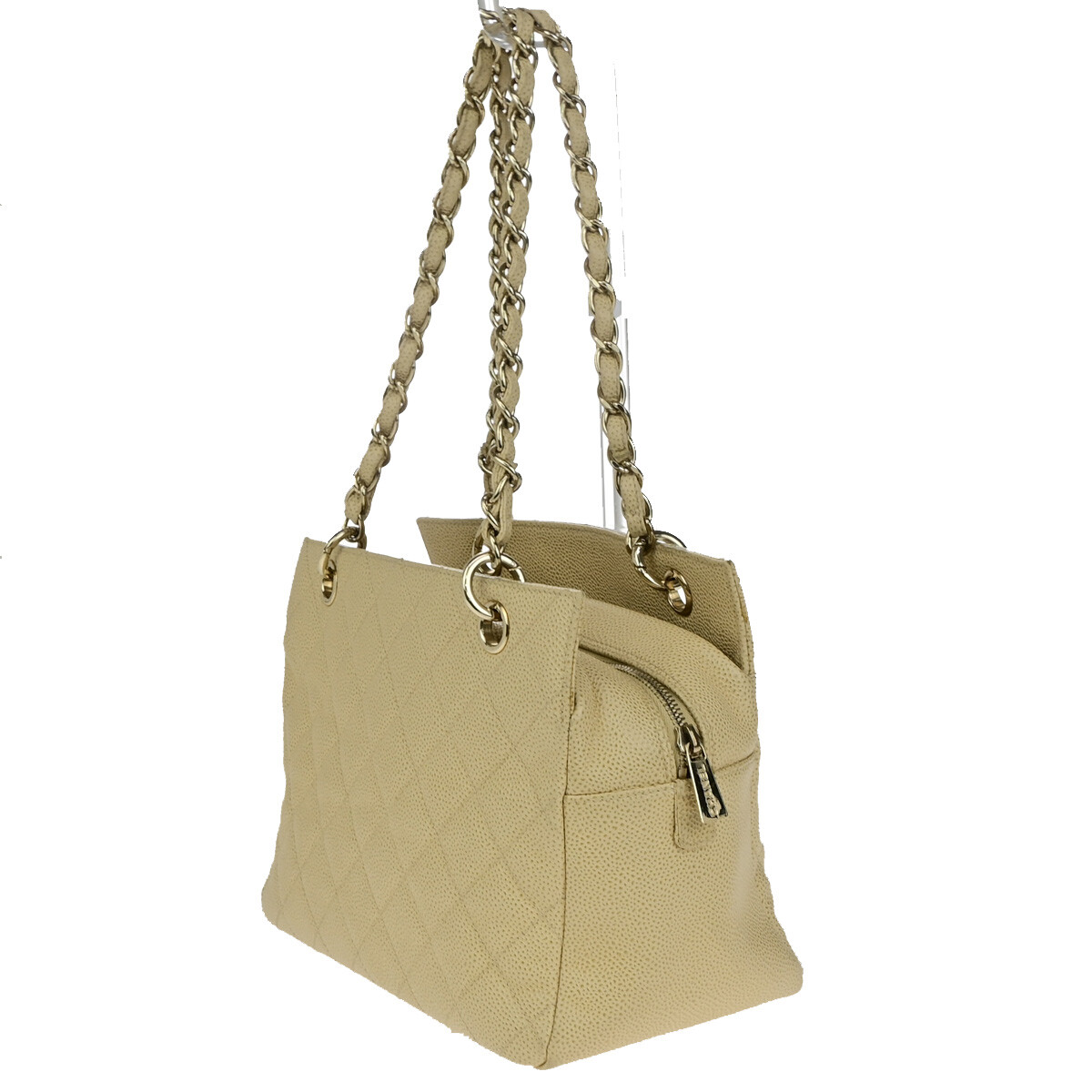 Chanel Chanel Petite Timeless Tote Stitched Calfskin Beige