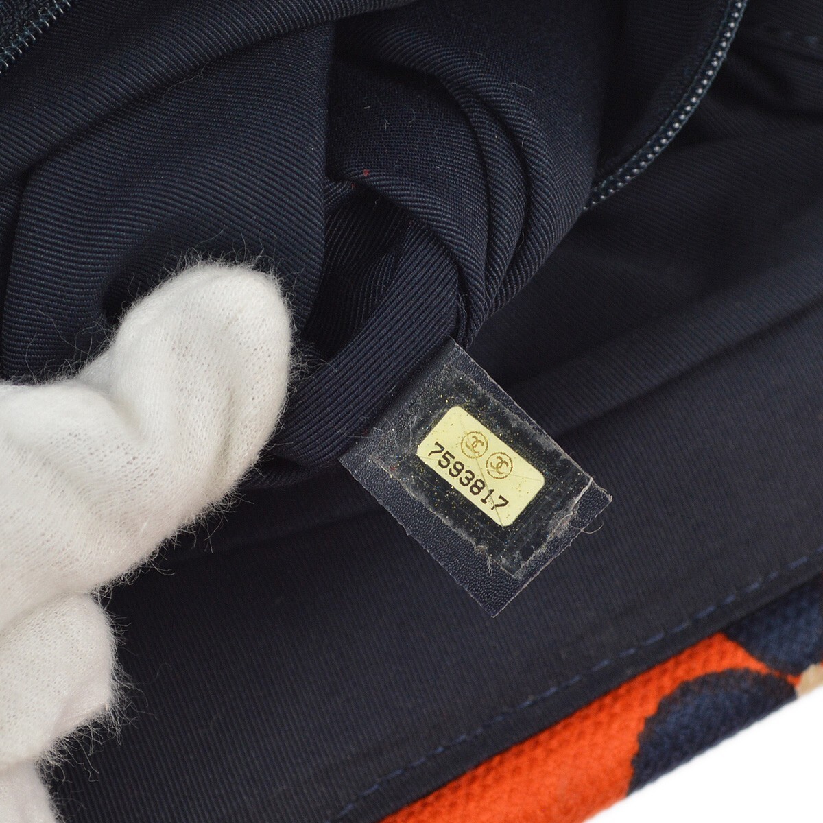 Chanel Chanel Vintage Frame Shoulder Bag Printed Canvas Large Oranje