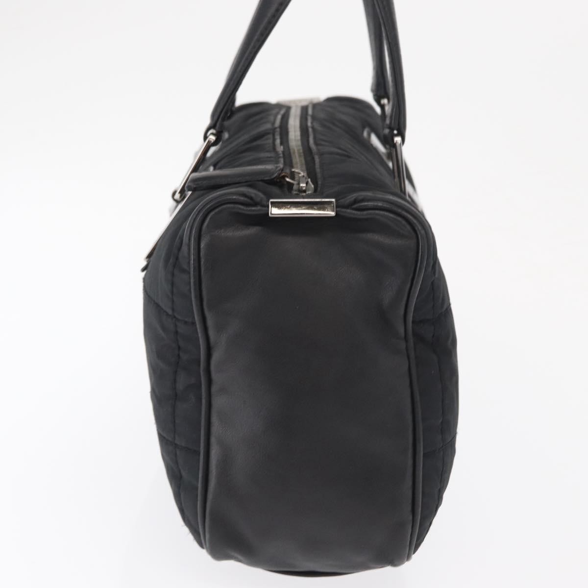 Chanel Chanel Square Stitch Boston Bag Quilted Nylon Large Zwart