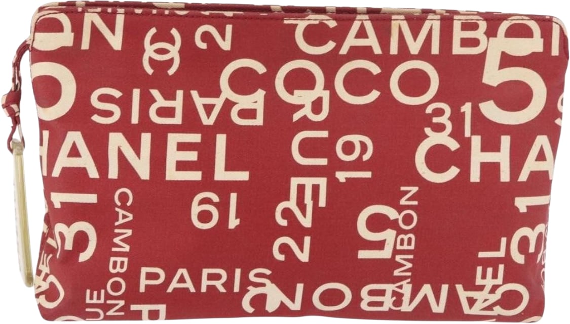 Chanel Vintage Clutch Canvas Rood