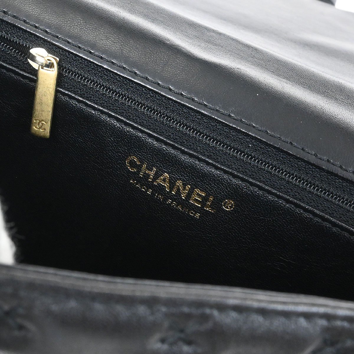 Chanel Chanel Paris-Rome Coco Top Handle Bag Cross Stitch Lambskin Small Zwart