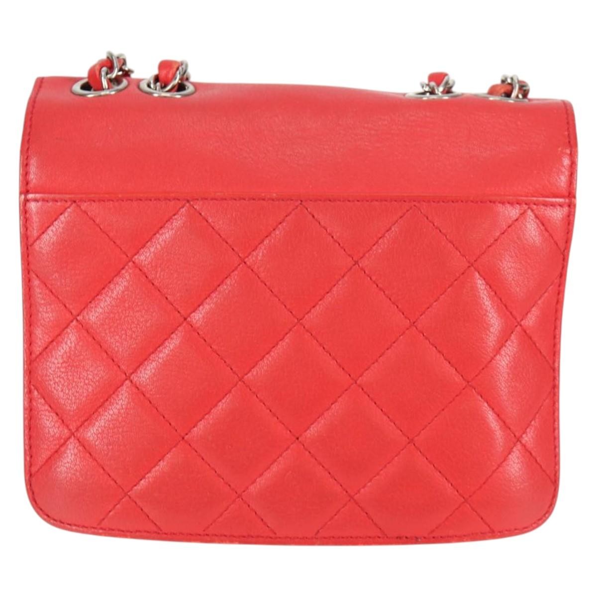 Chanel Chanel CC Box Flap Bag Quilted Caviar Small Rood