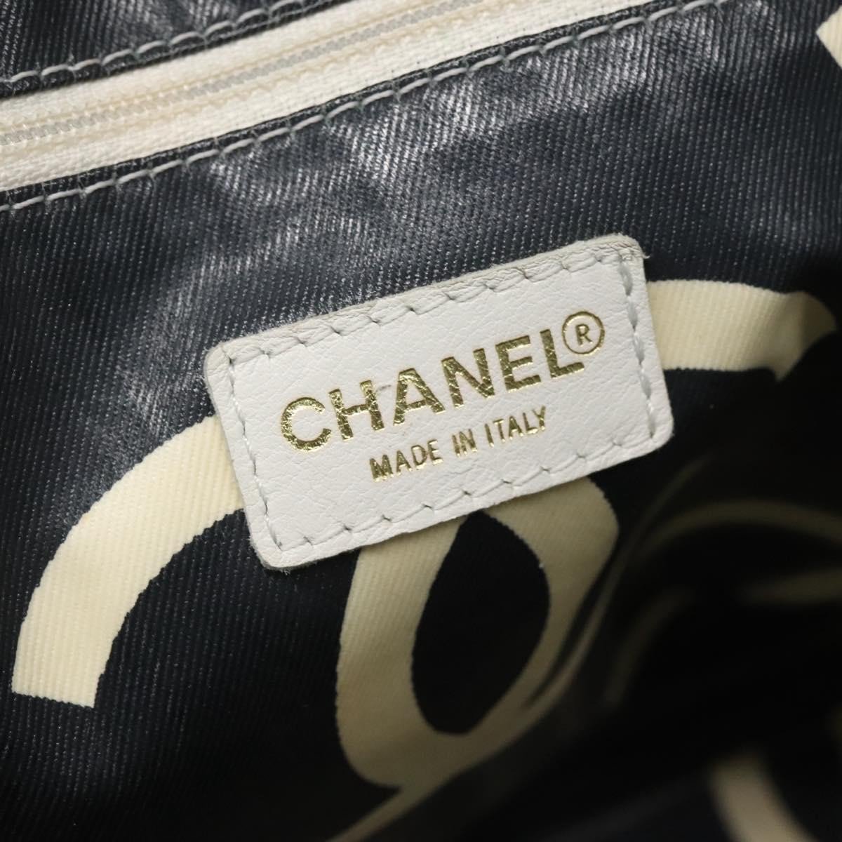 Chanel Chanel CC Resin Chain Tote Quilted Raffia Small Wit