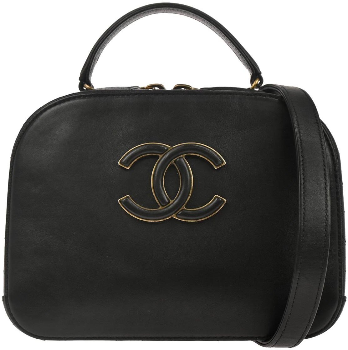 Chanel Chanel Coco Curve Vanity Case Calfskin and Quilted Goatskin Small Zwart