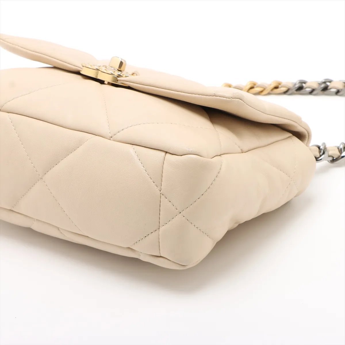 Chanel Vintage Metal CC Lambskin Small Beige