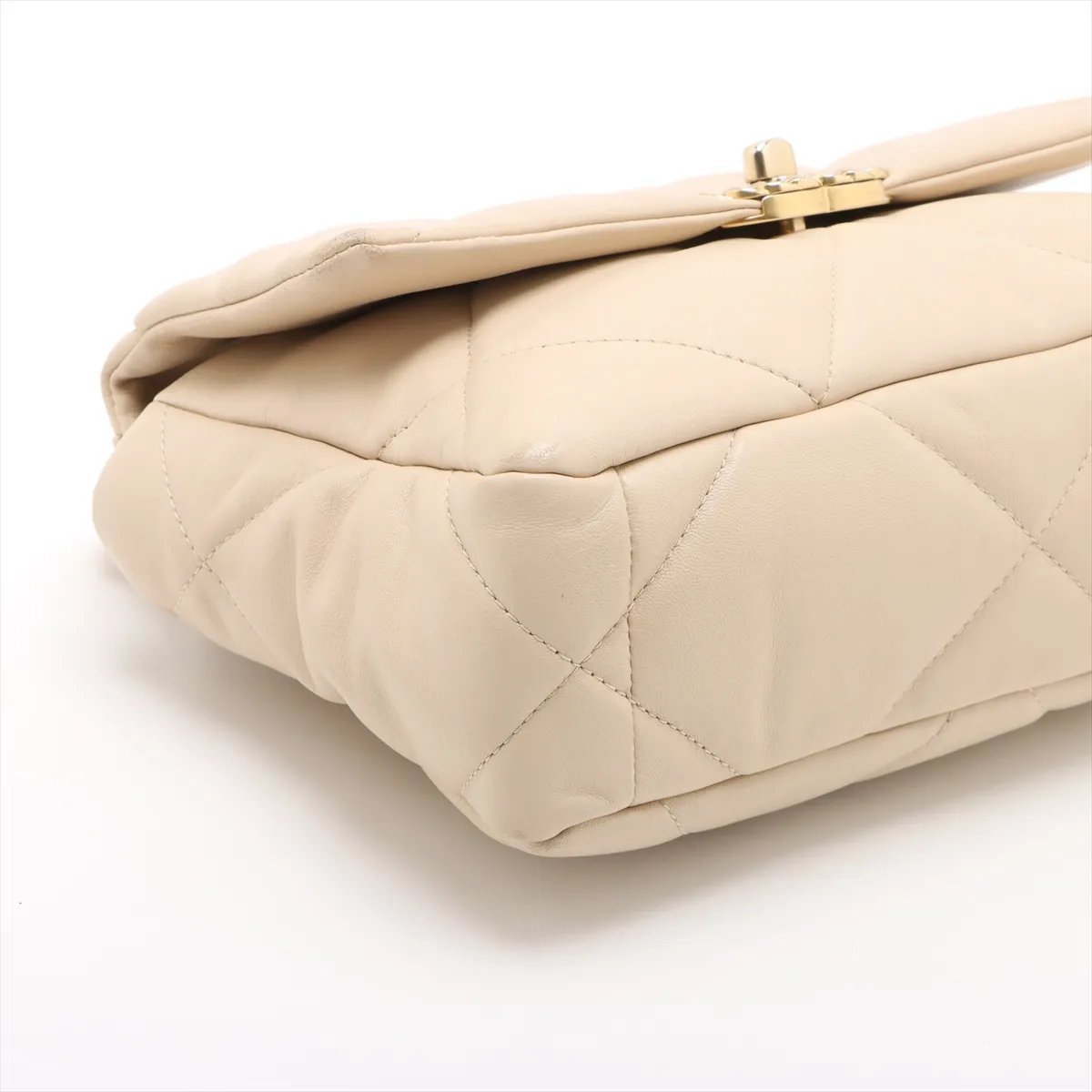 Chanel Vintage Metal CC Lambskin Small Beige