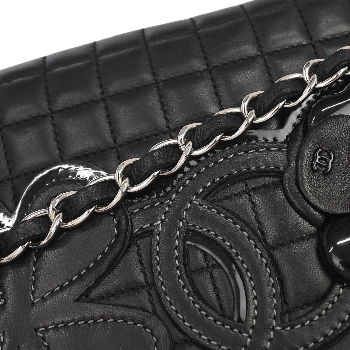 Chanel Camellia No.5 Chain Flap Quilted Lambskin Large Zwart