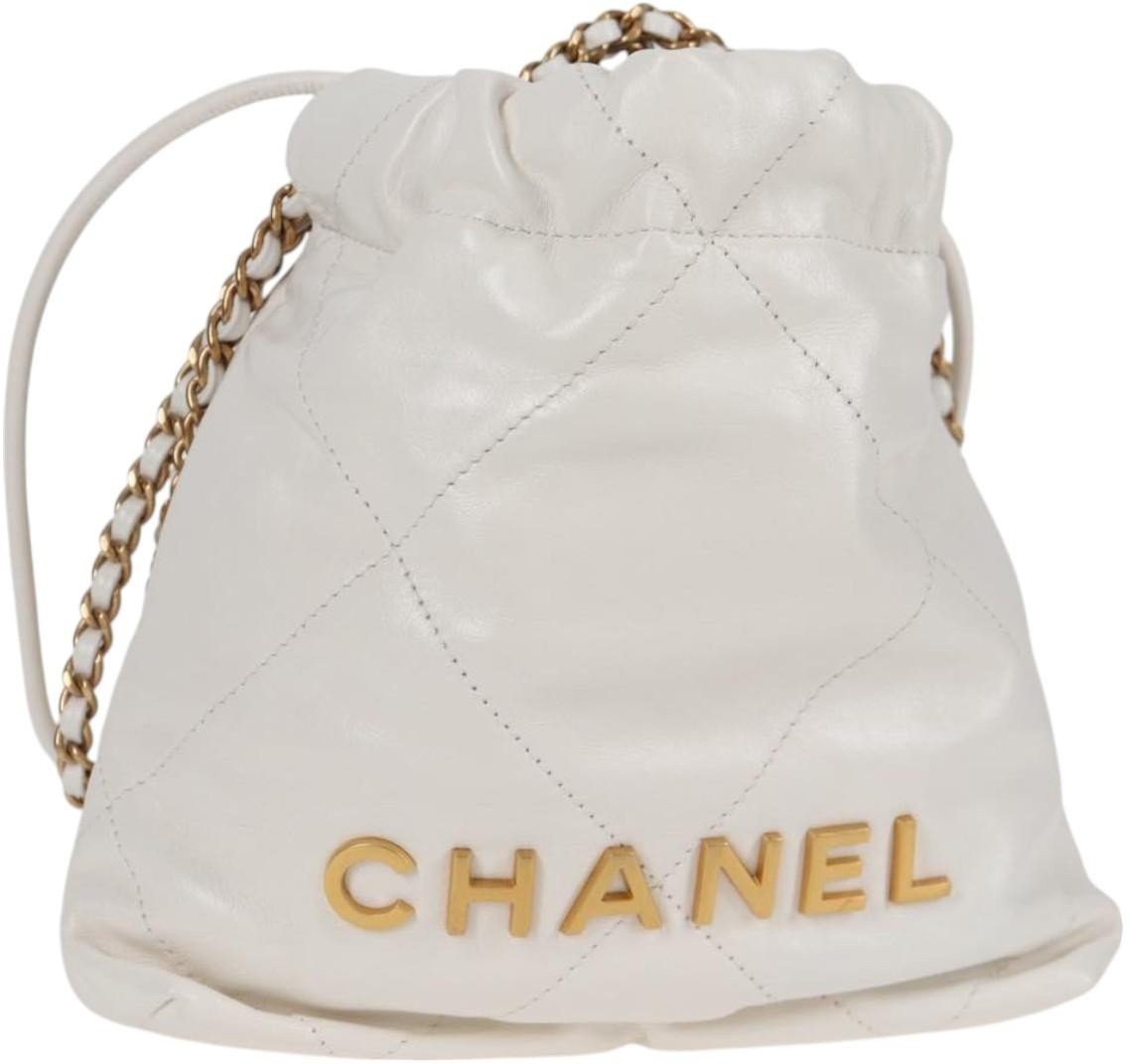Chanel Chanel 22 Chain Hobo Quilted lambskin Wit