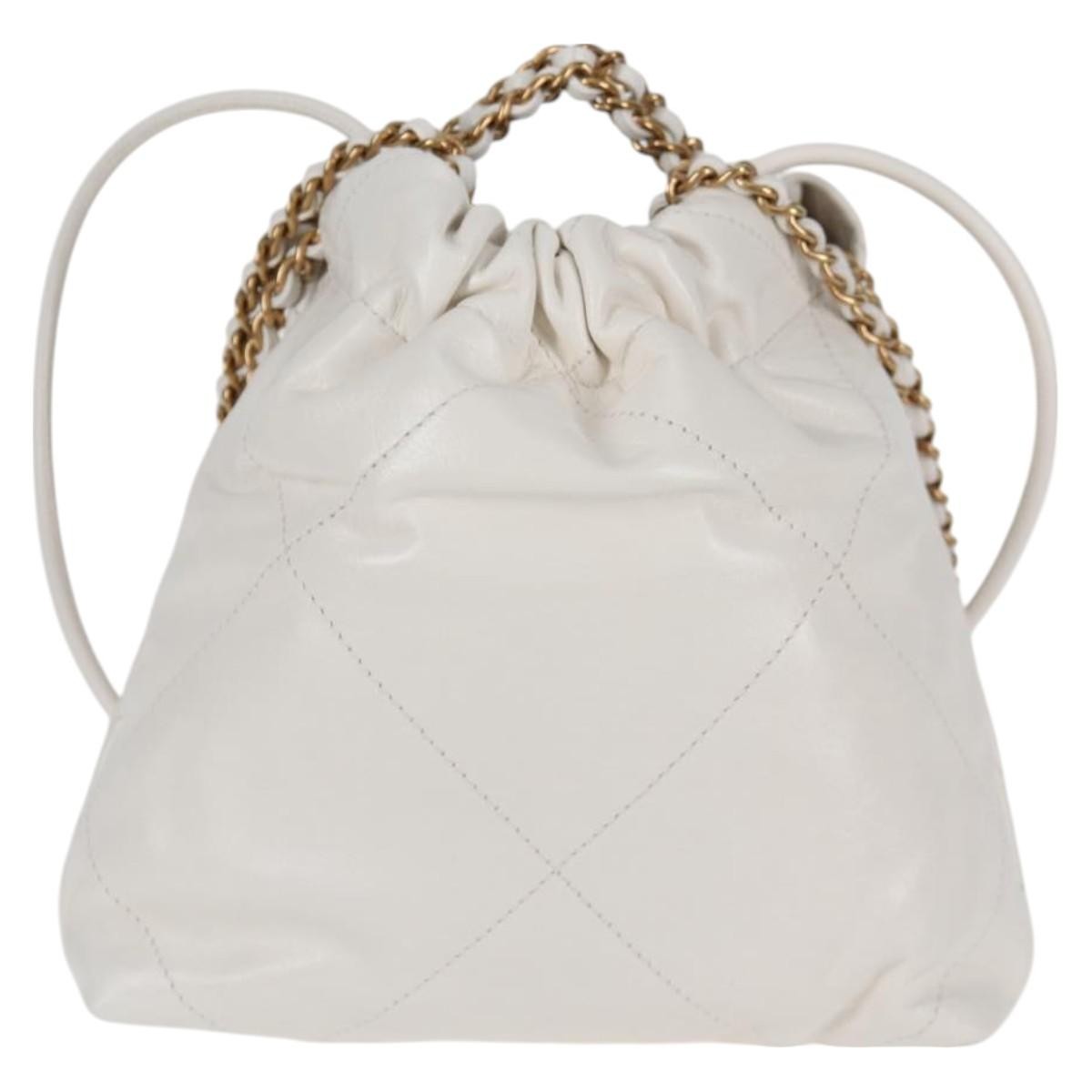 Chanel Chanel 22 Chain Hobo Quilted lambskin Wit