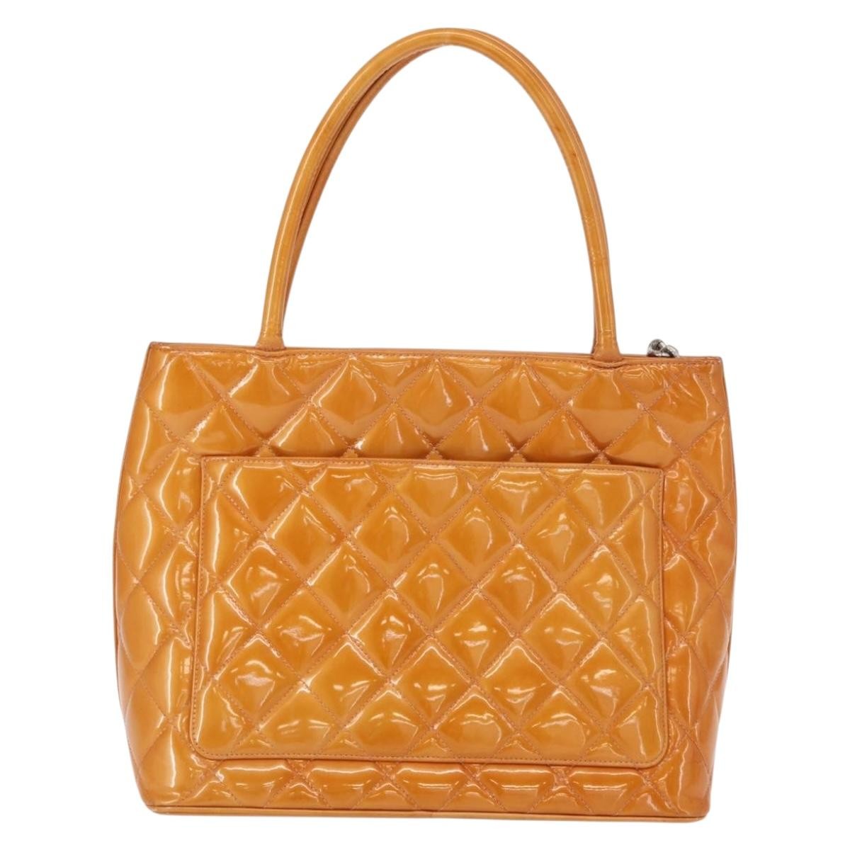 Chanel Chanel Medallion Tote Quilted Patent Beige
