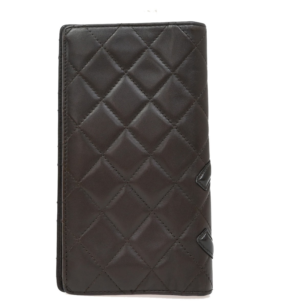 Chanel Chanel Cambon Zip Around Wallet Quilted Lambskin Long Bruin