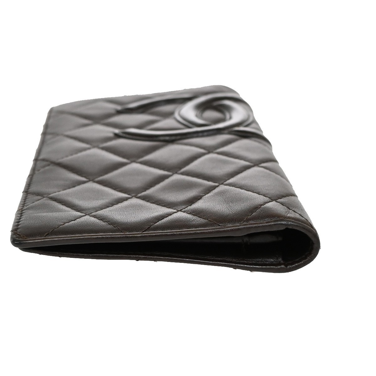 Chanel Chanel Cambon Zip Around Wallet Quilted Lambskin Long Bruin