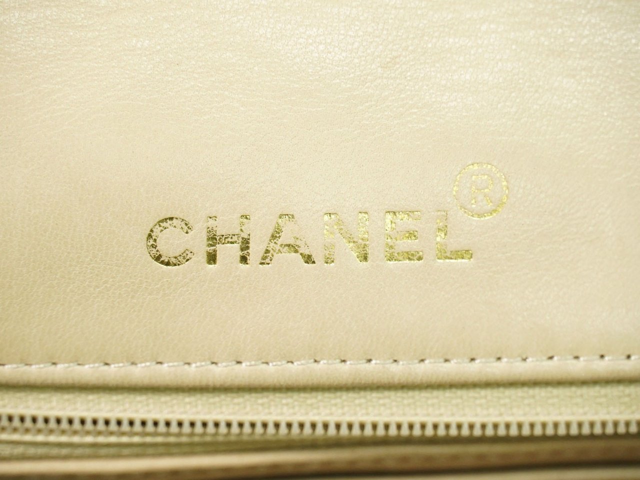 Chanel Chanel Vintage CC Chain Flap Bag Quilted Lambskin Medium Beige