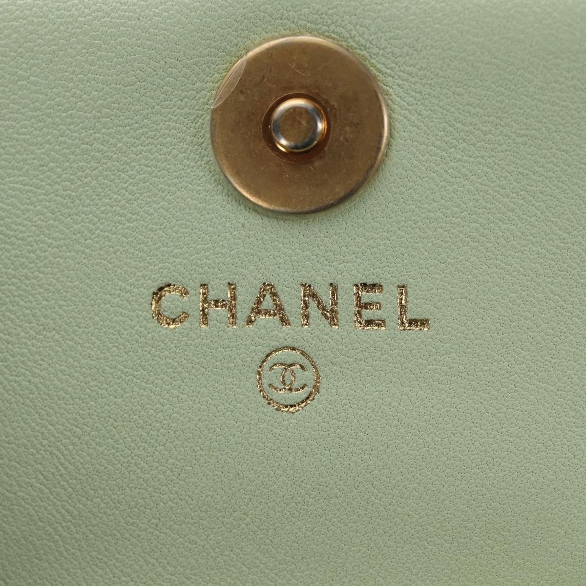 Chanel 19 Convertible Flap Coin Purse With Chain Quilted Lambskin Groen