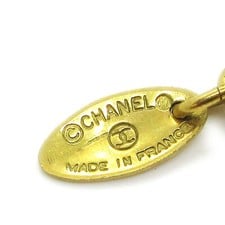 Chanel Chanel Vintage Quilted CC Pendant Necklace Metal Large Goud