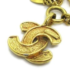 Chanel Chanel Vintage Quilted CC Pendant Necklace Metal Large Goud