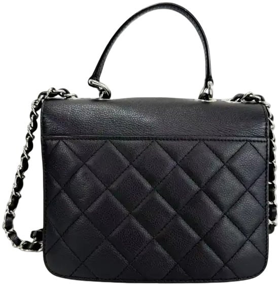 Chanel Vintage Box Flap Quilted Leather medium Zwart