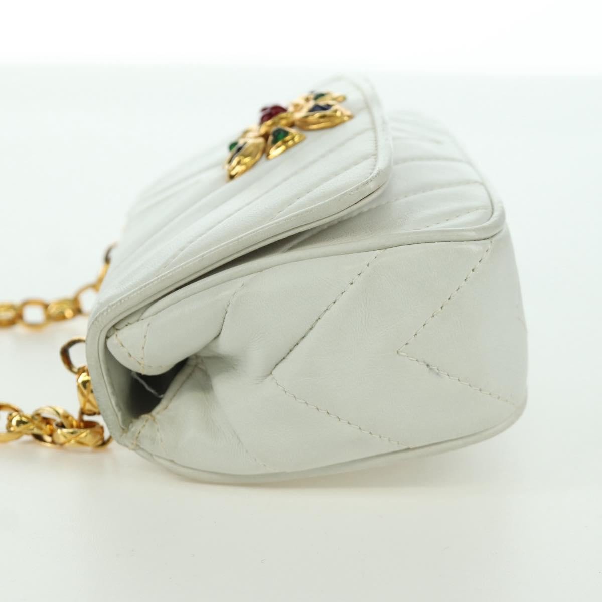 Chanel Vintage Gripoix Flap Leather Wit