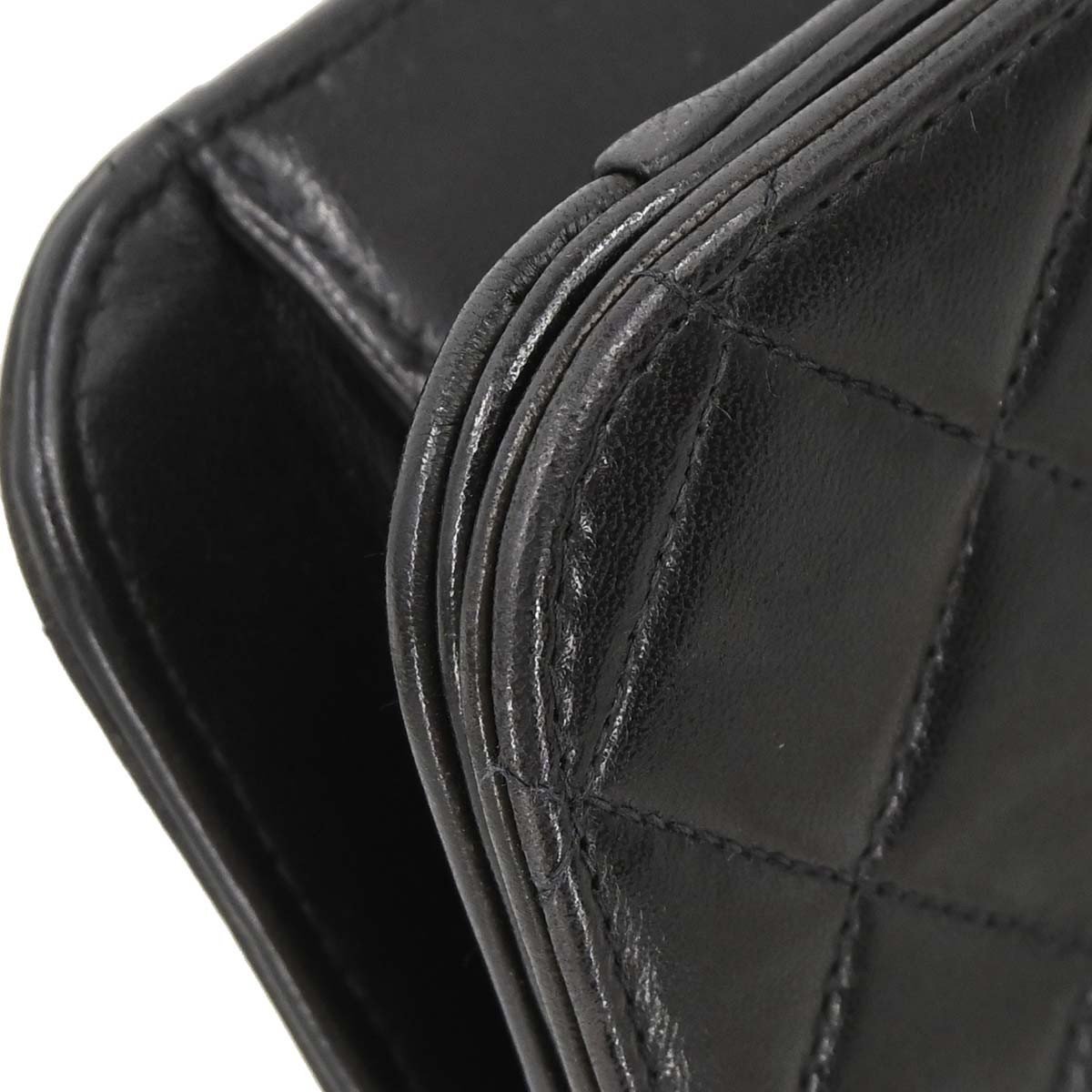 Chanel Vintage Full Flap Quilted Lambskin Small Zwart