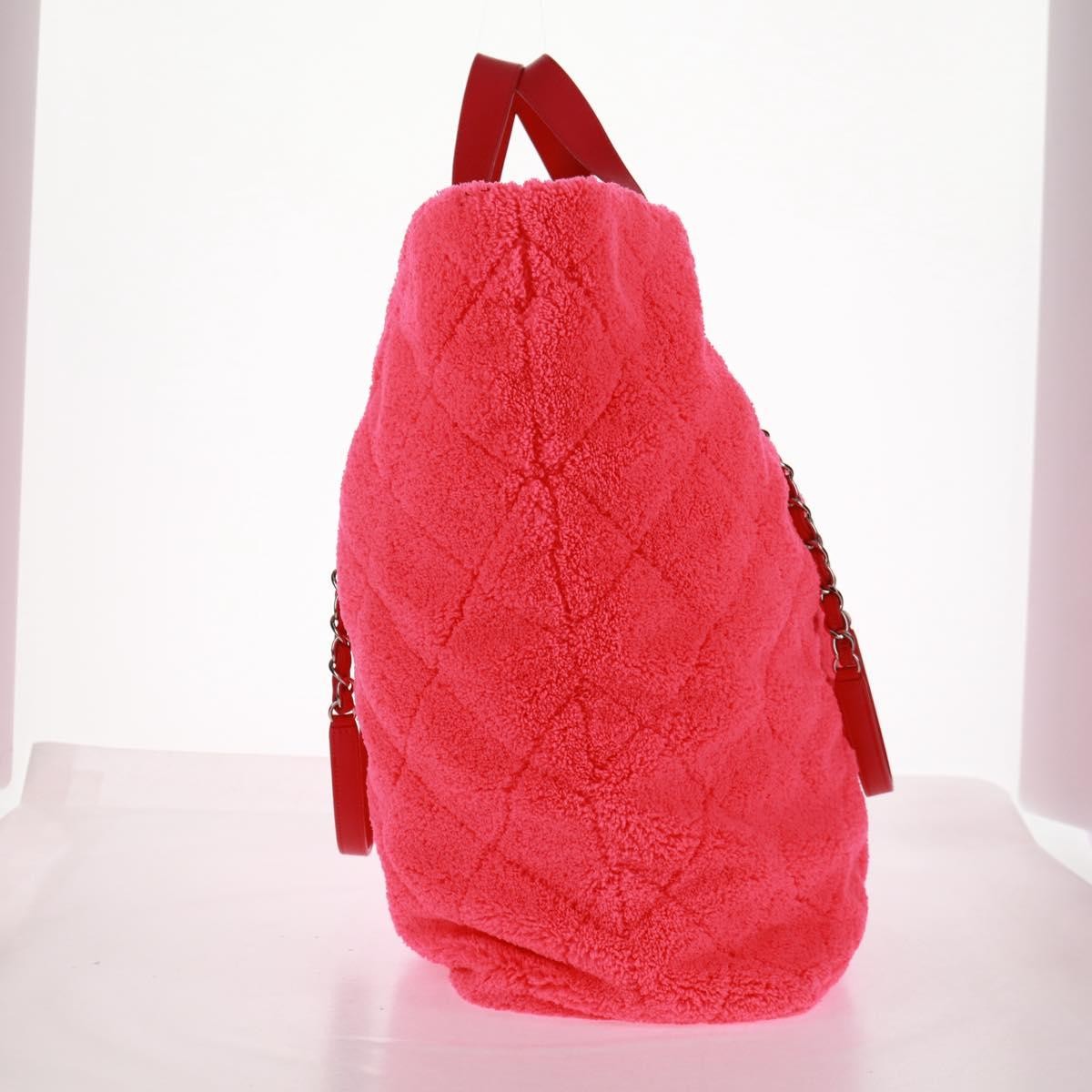 Chanel Chanel CC Charm Shopping Tote Quilted Mixed Fibers Large Roze