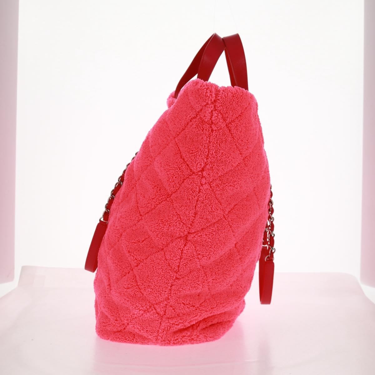 Chanel Chanel CC Charm Shopping Tote Quilted Mixed Fibers Large Roze