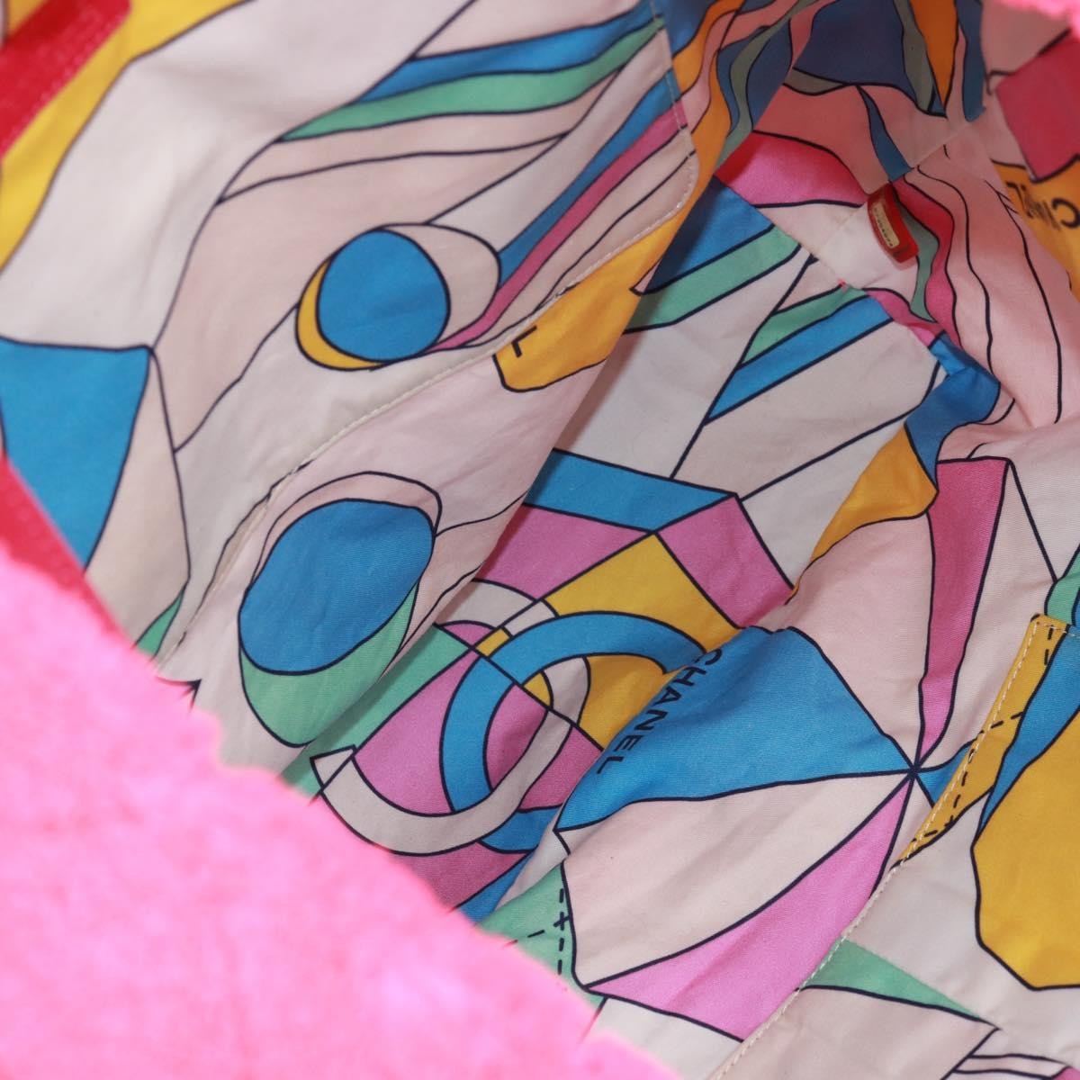 Chanel Chanel CC Charm Shopping Tote Quilted Mixed Fibers Large Roze