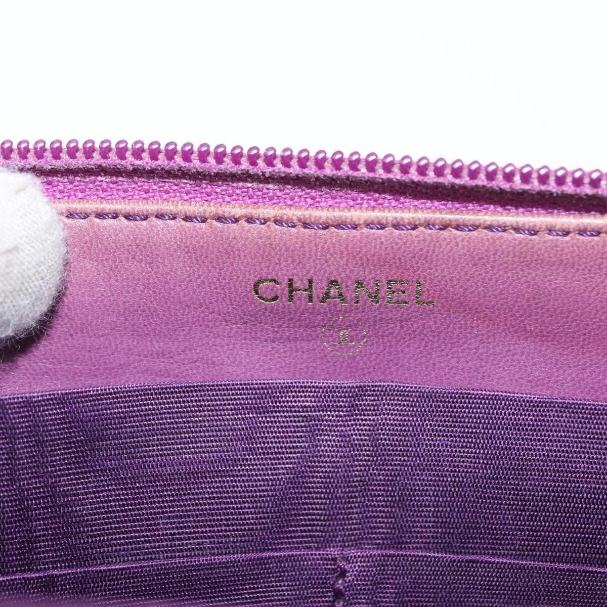 Chanel Chanel Timeless CC Zipped Wallet Caviar Long Paars