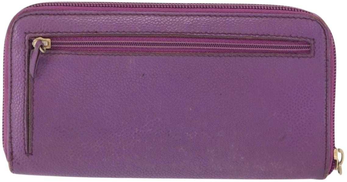 Chanel Chanel Timeless CC Zipped Wallet Caviar Long Paars