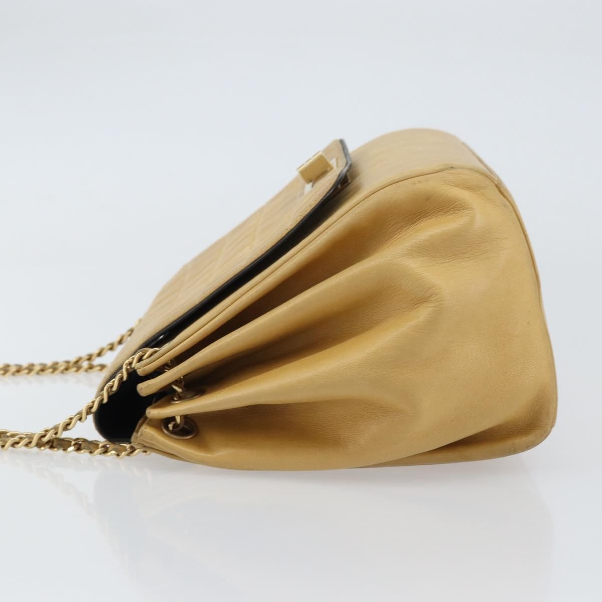 Chanel Chanel Chocolate Bar Accordion Reissue Flap Bag Quilted Lambskin Small Beige